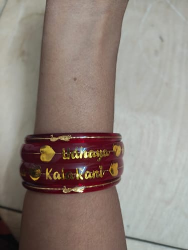 Customer photo review of Anmol Bandhan Gold Bangles –  Love & Togetherness crafted in Gold