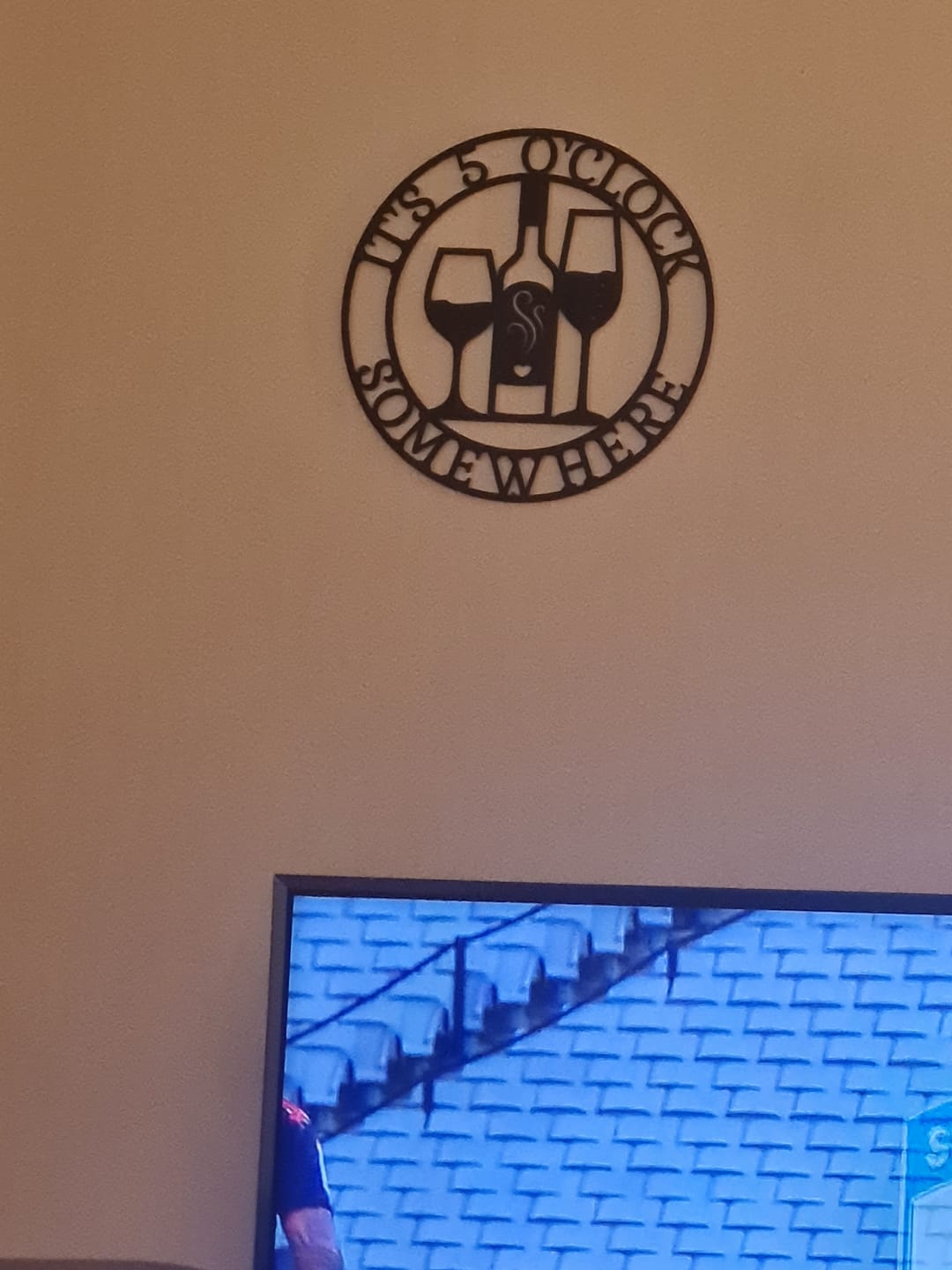 Customer photo review of It's 5 Somewhere Wall Art