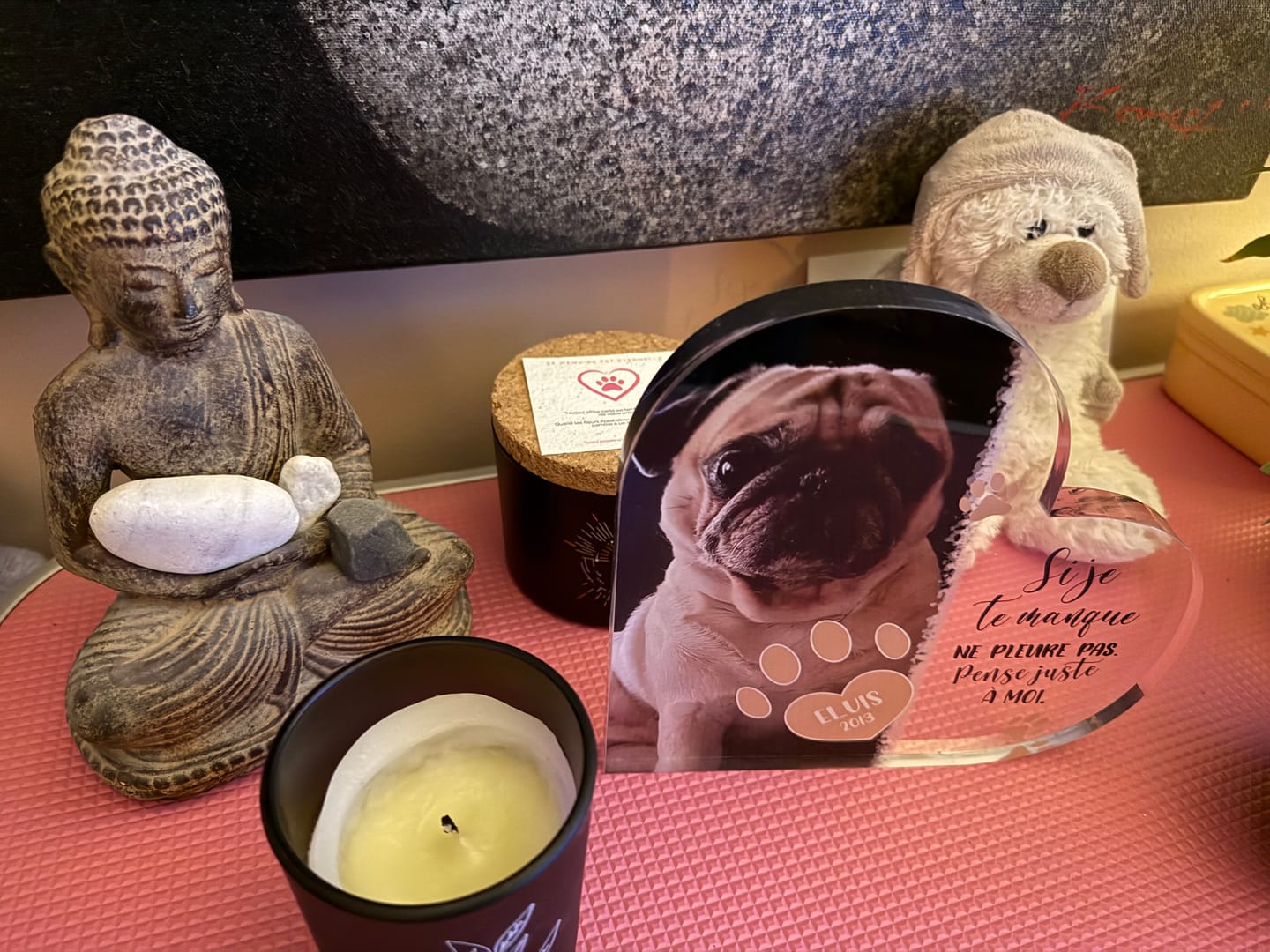Customer photo review of Si je te manque - Cœur en verre personnalisé