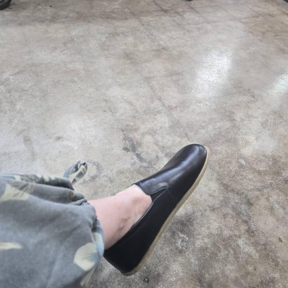 Customer photo review of Zero Drop Barefoot Sneakers – Handcrafted Leather Shoes With Wide Toe Box & Flexible Sole