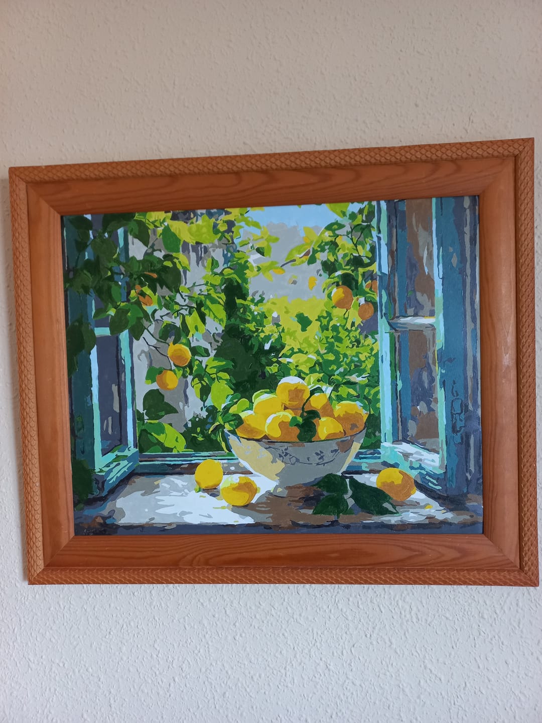 Customer photo review of Lemon Bowl at the Window | Paint by Number