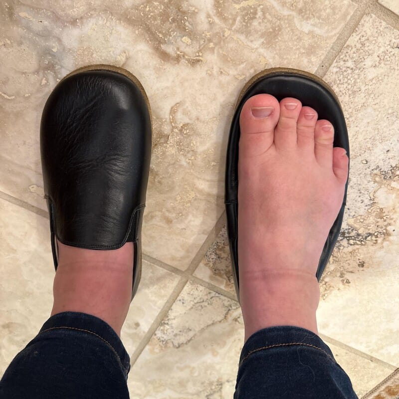 Customer photo review of Zero Drop Barefoot Sneakers – Handcrafted Leather Shoes With Wide Toe Box & Flexible Sole