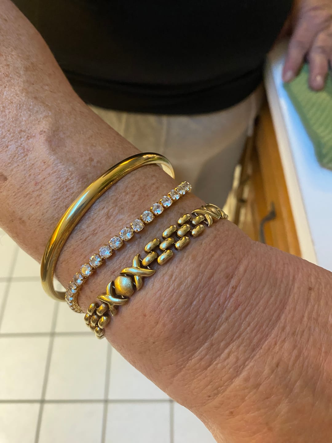 Customer photo review of Classic Chunky Gold Bangle