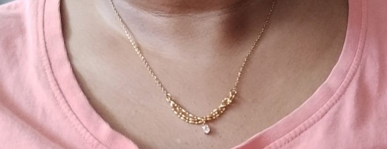 Customer photo review of Vintage Vibe Gold Necklace