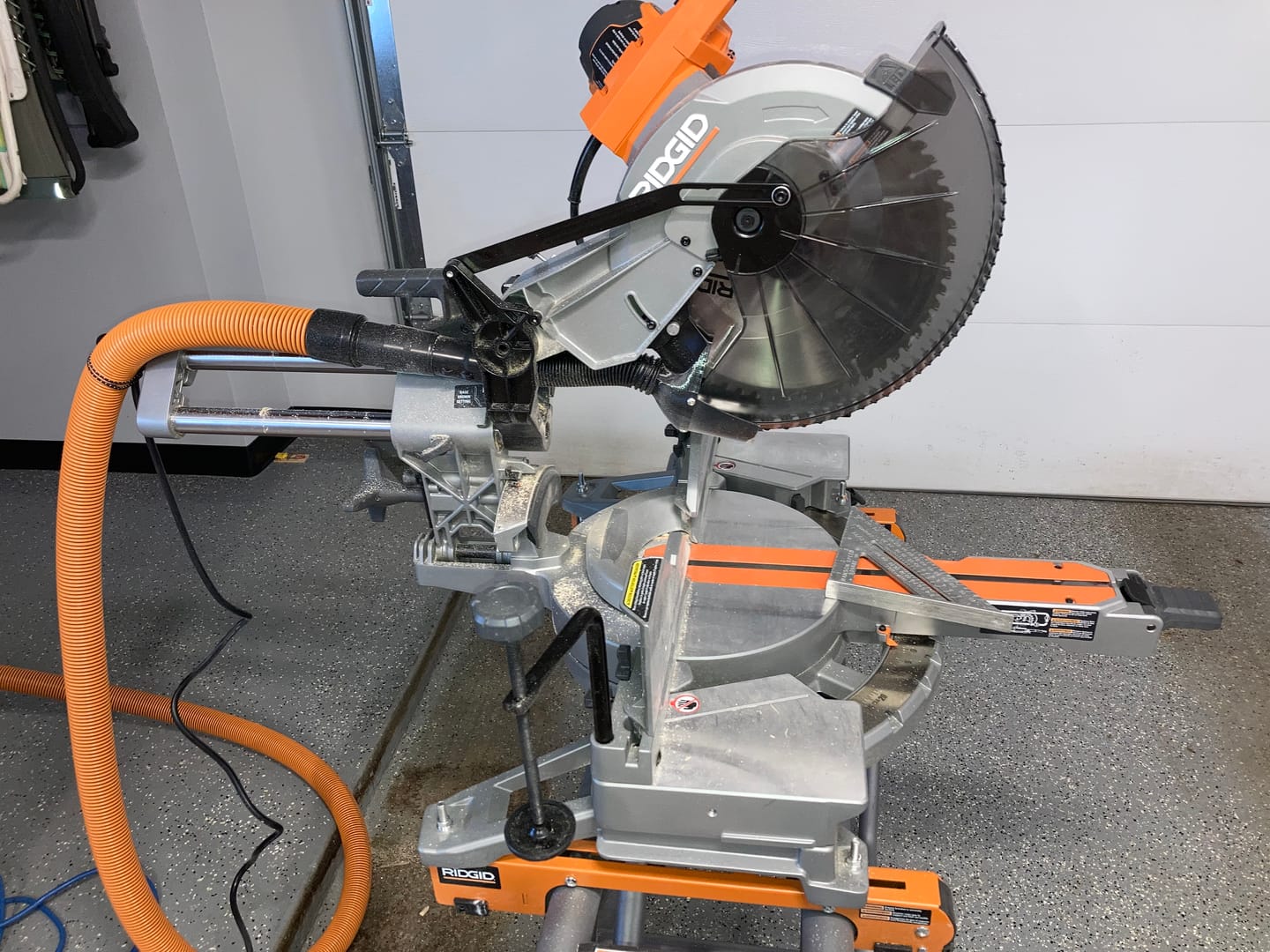 Customer photo review of Ridgid 12" Sliding Miter Saw Dust Collection Chute (R4222)