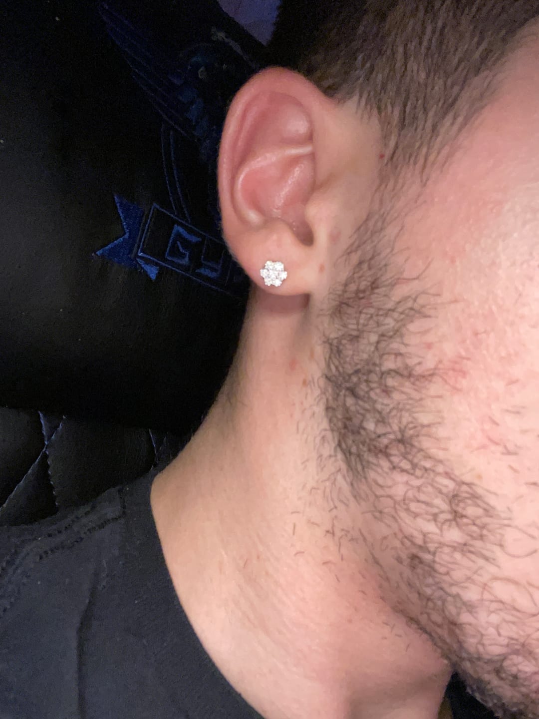Customer photo review of 6MM Floral Moissanite Earrings