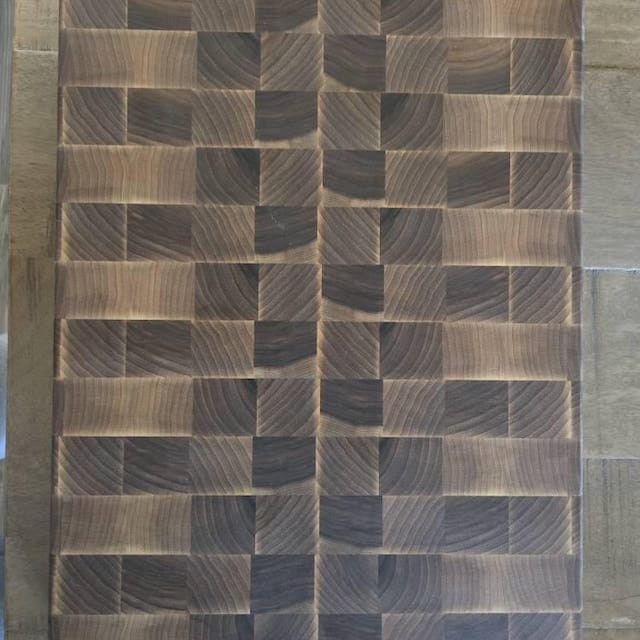 Customer photo review of Personalized Double-sided Walnut  End Grain Cutting Board