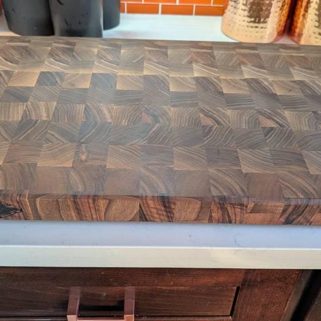 Customer photo review of Personalized Double-sided Walnut  End Grain Cutting Board