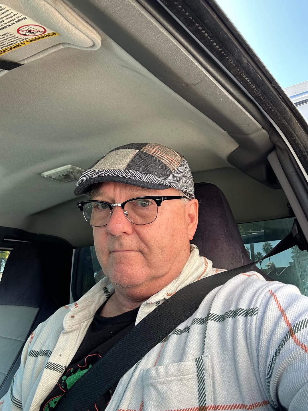 Customer photo review of Retro Patchwork Plaid Herringbone Beret Hat