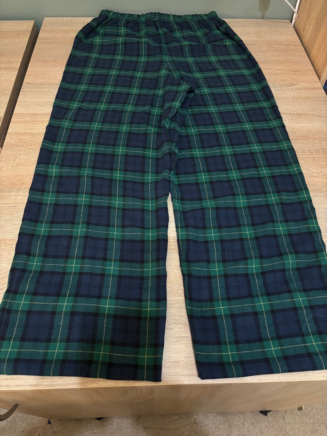 Customer photo review of Navy and Green Tartan Brushed Cotton Fabric