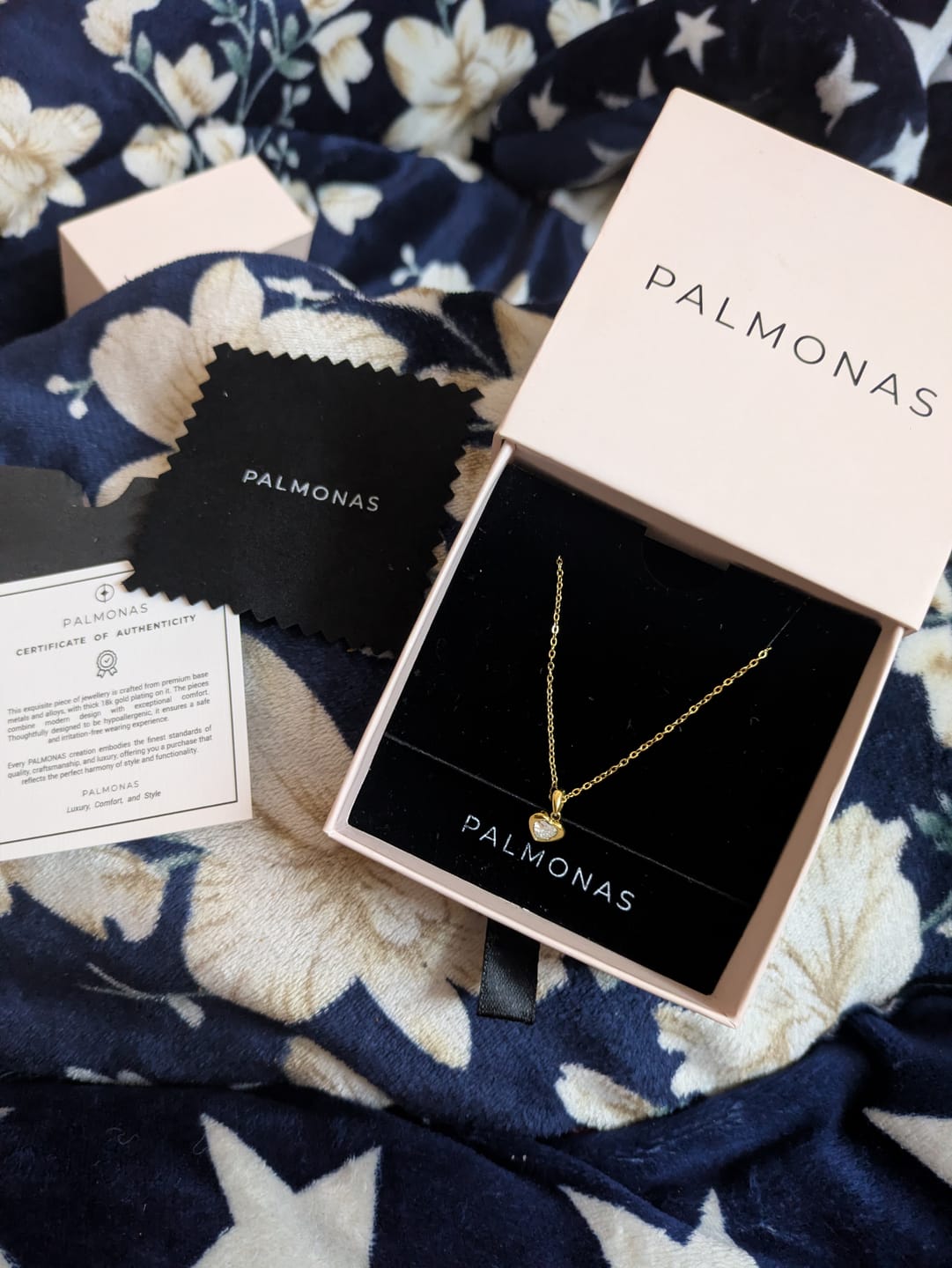 Customer photo review of Twin Glow Heart Necklace