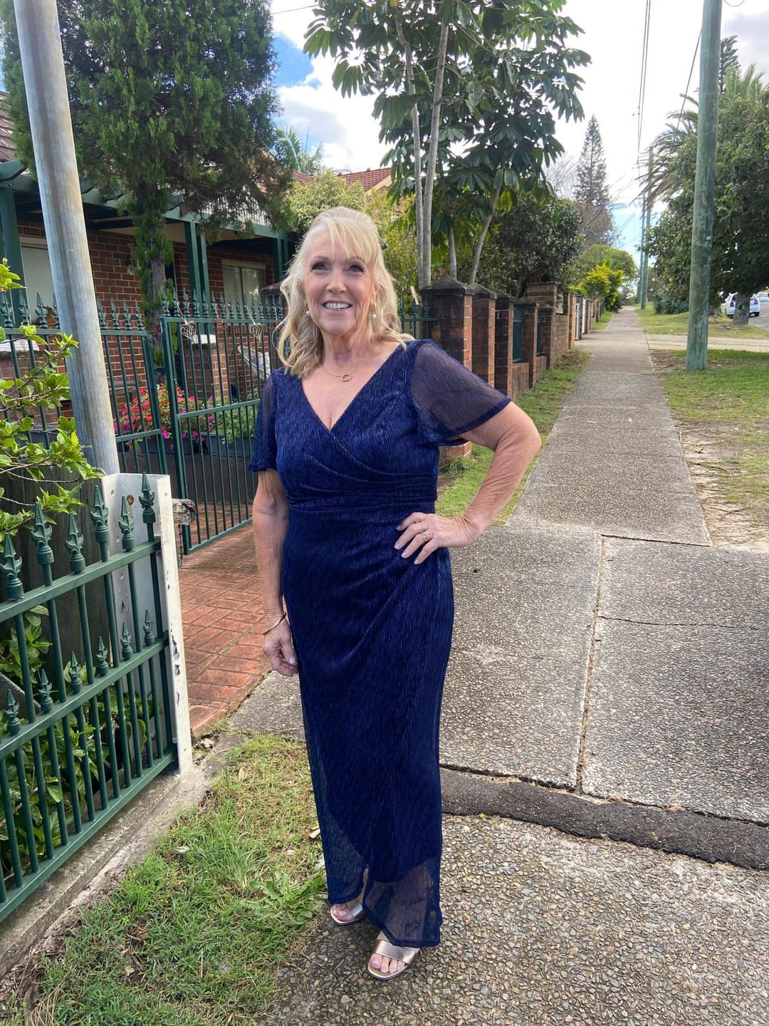 Customer photo review of Gemma Navy Shimmer Gown