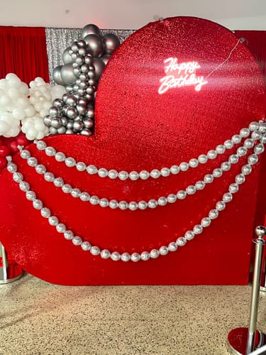 Customer photo review of 3D 8x8ft Double Layer Side Laying Heart for Party Decor Backdrop Stand