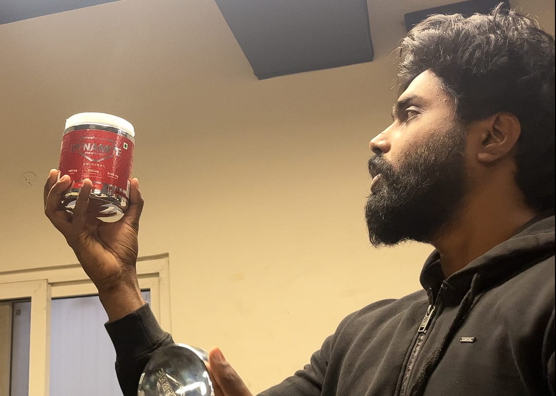 Customer photo review of Dynamite Pre-Workout (420g, 30 Servings) | Watermelon Ice