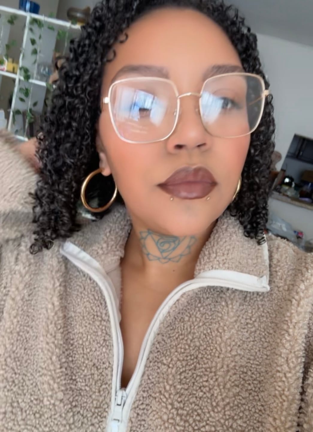 Customer photo review of Thick Hoop Earrings