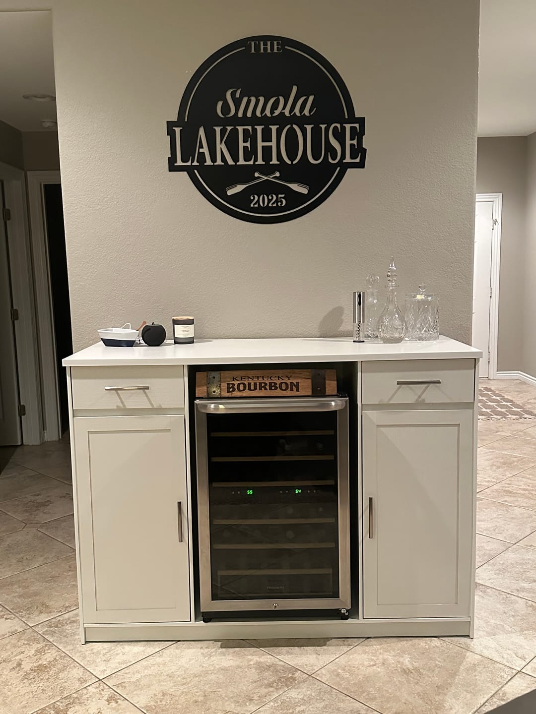 Customer photo review of Lakehouse Metal Sign