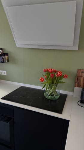 Customer photo review of Inductiebeschermer - Marmer - Natuurlijk - Textuur - Zwart