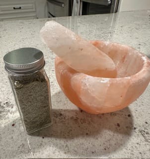 Customer photo review of Pink Himalayan Salt Mortar & Pestle Set (Food Grade) - Large