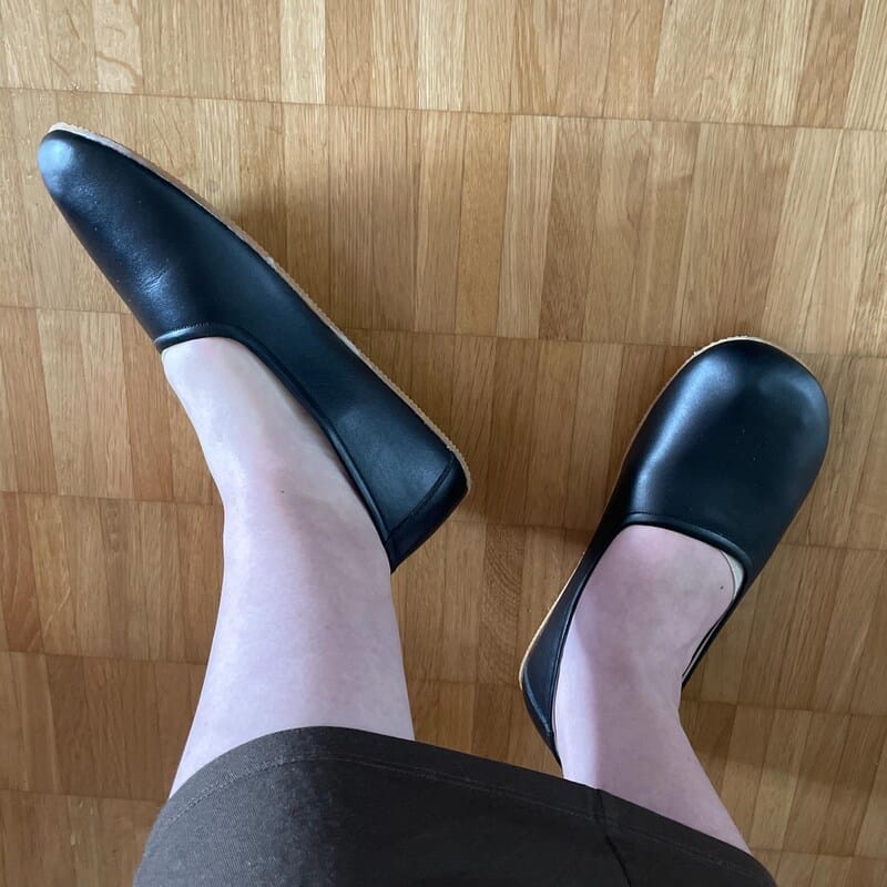 Customer photo review of Zero Drop Barefoot Sneakers – Handcrafted Leather Shoes With Wide Toe Box & Flexible Sole