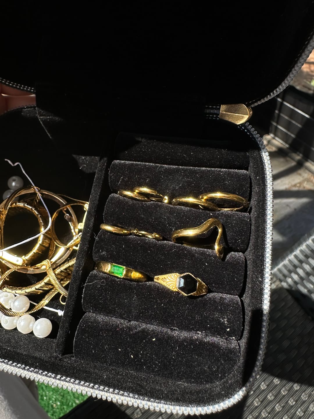 Customer photo review of Gold Trio Mini Hoop Set