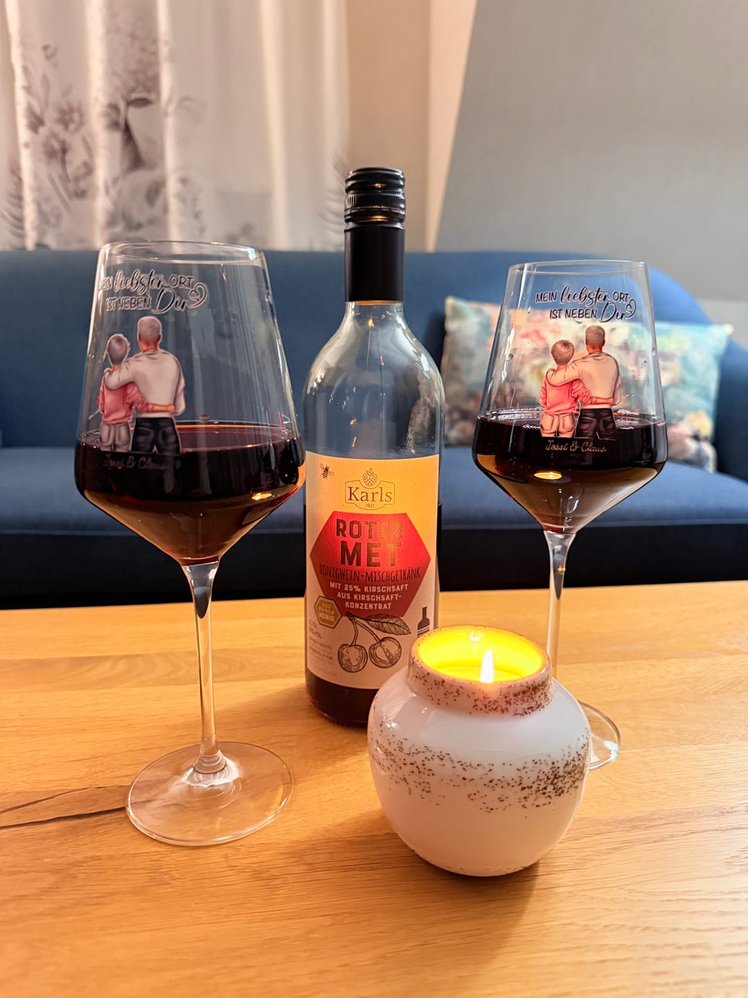Customer photo review of Jeden Tag - Personalisiertes Weinglas für Paare zum Valentinstag