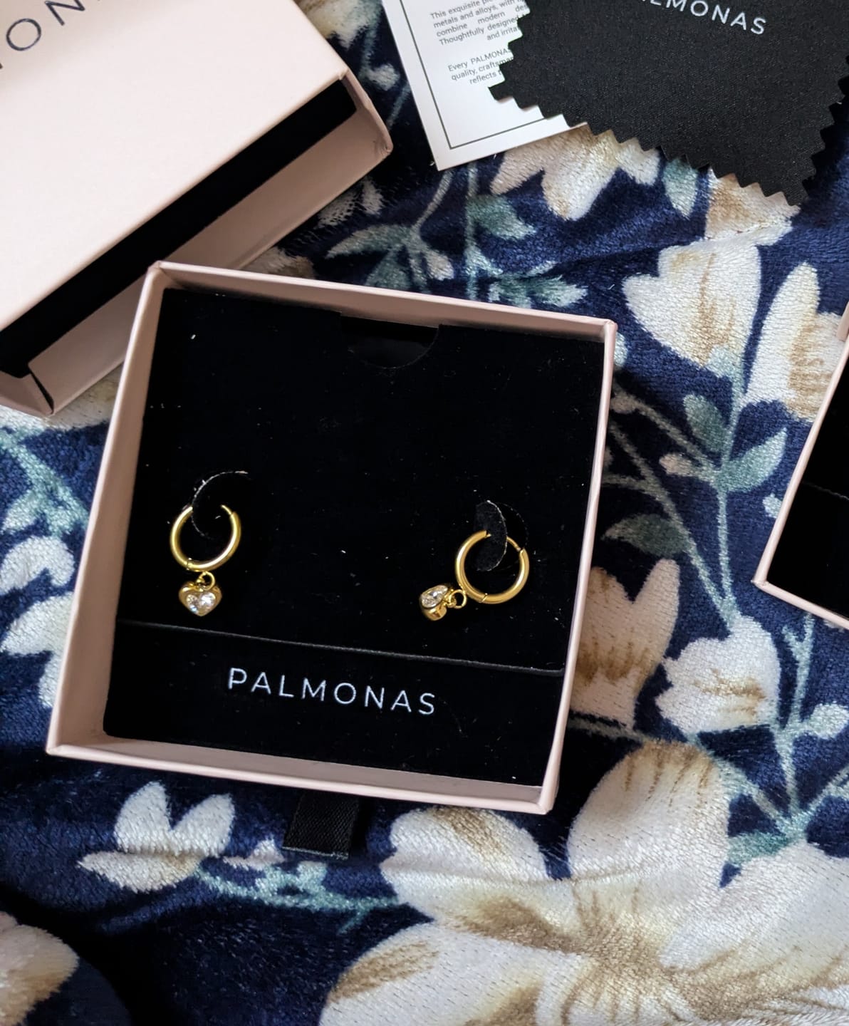 Customer photo review of Gemini Heart Hoops
