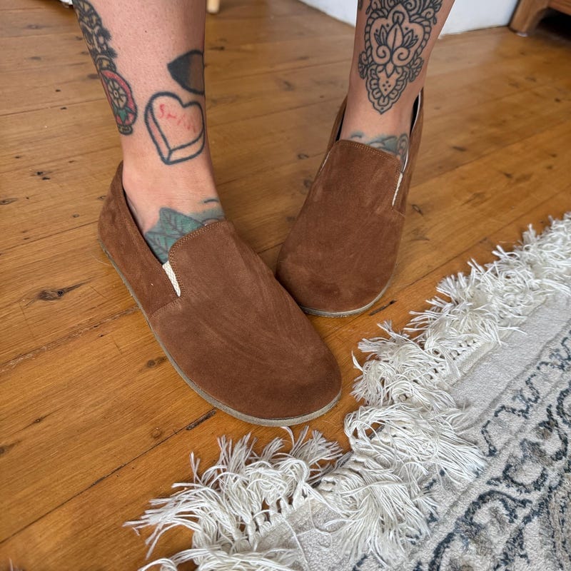 Customer photo review of Zero Drop Barefoot Sneakers – Handcrafted Leather Shoes With Wide Toe Box & Flexible Sole