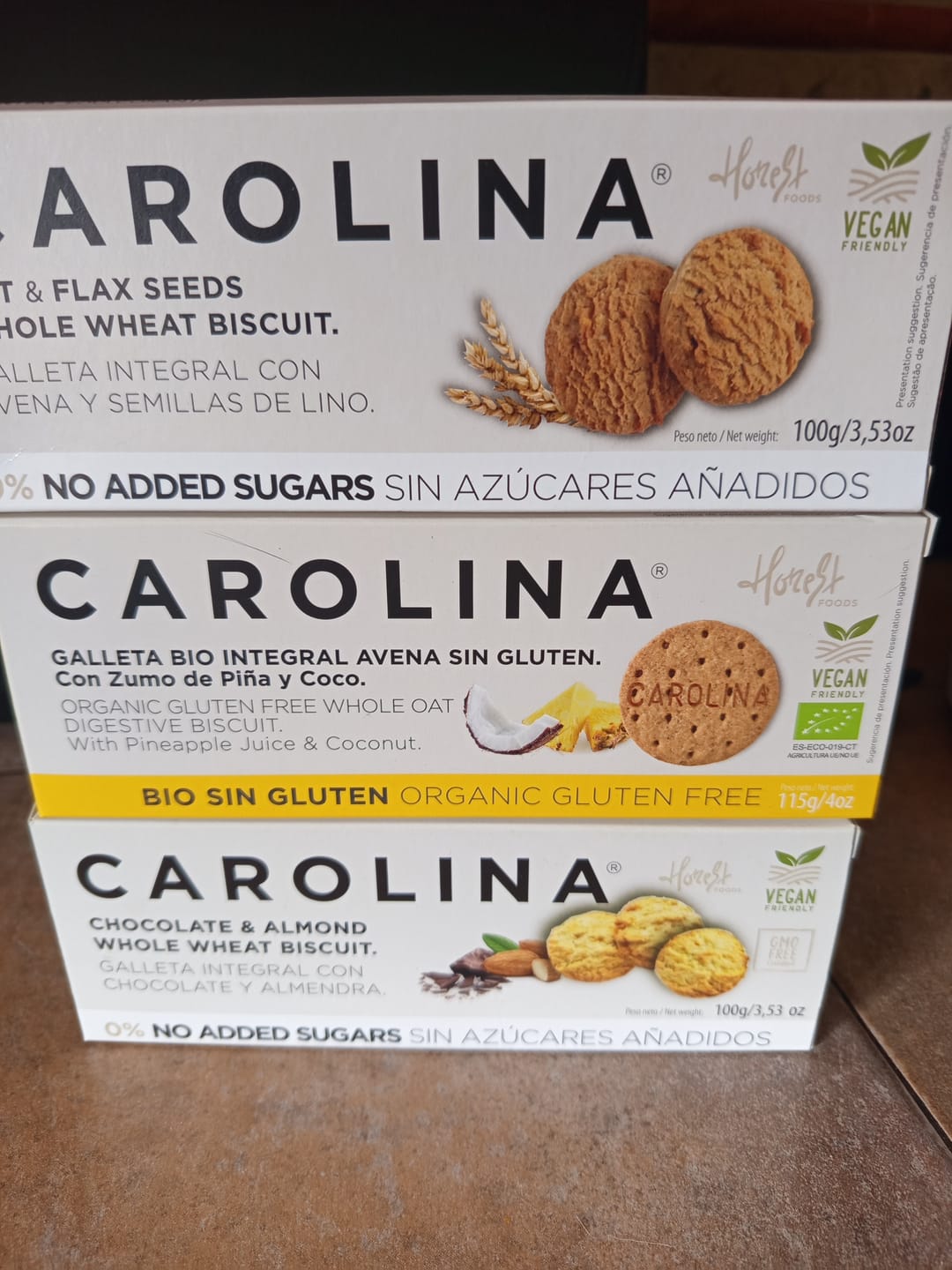 Customer photo review of Galleta Sin Gluten Bio Integral Digestive Avena con Zumo de Piña y Coco Rallado. Vegana