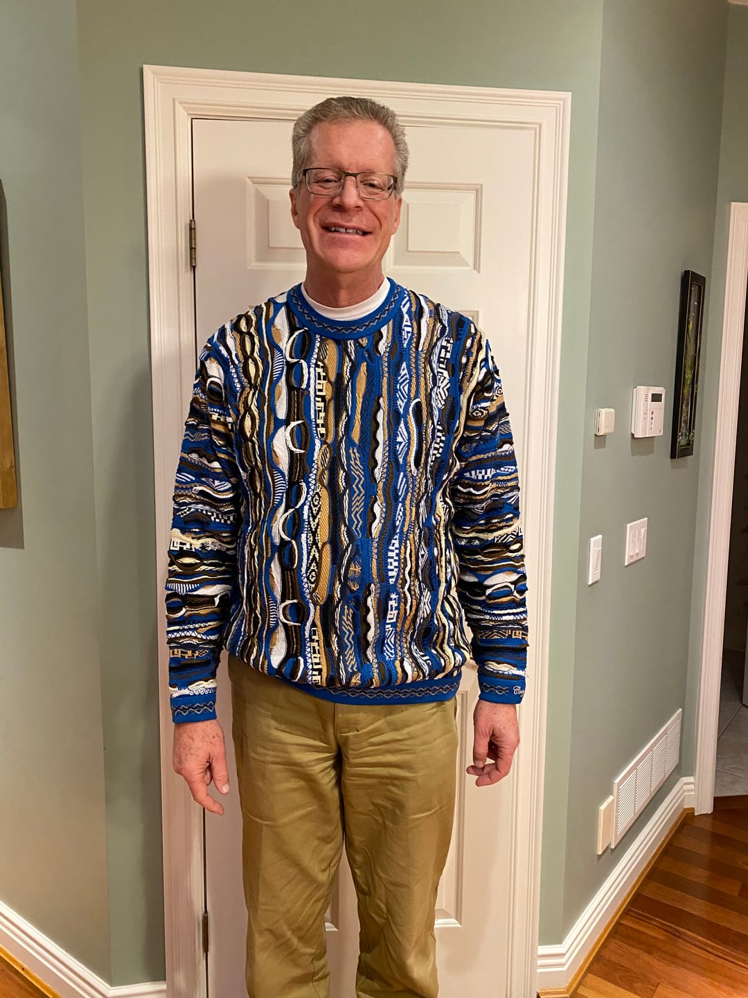 Customer photo review of Coogi Australia Vegas Crewneck Sweater Blue Multi