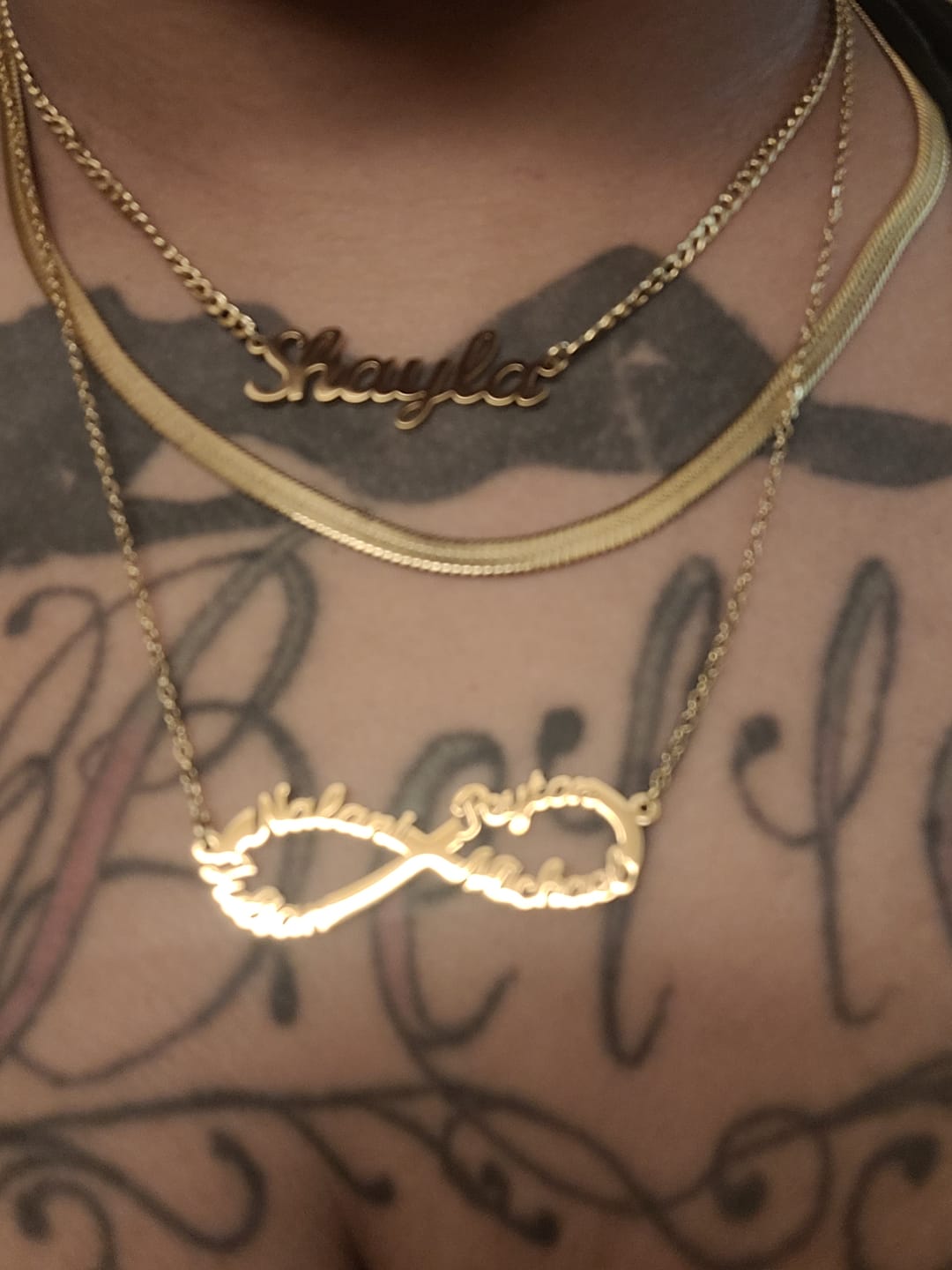 Customer photo review of Infinity Pendant Name Necklace