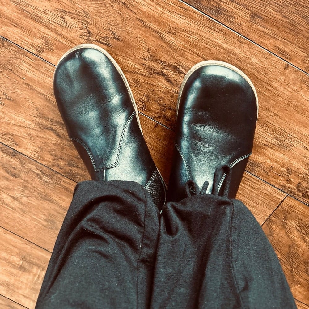 Customer photo review of Zero Drop Barefoot Sneakers – Handcrafted Leather Shoes With Wide Toe Box & Flexible Sole