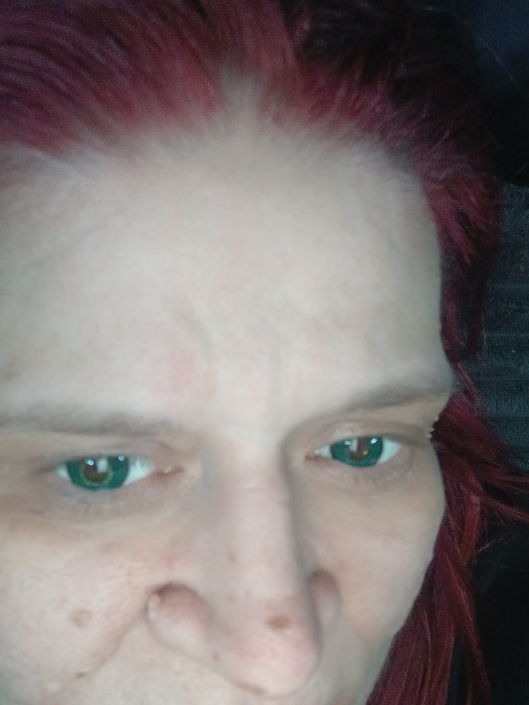 Customer photo review of Love Words Green Colored Contact Lenses