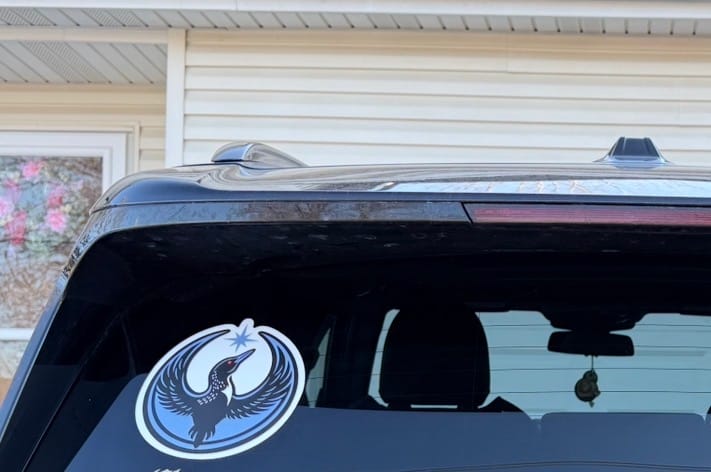 Customer photo review of Large Rebel Loon Vehicle Decal Sticker