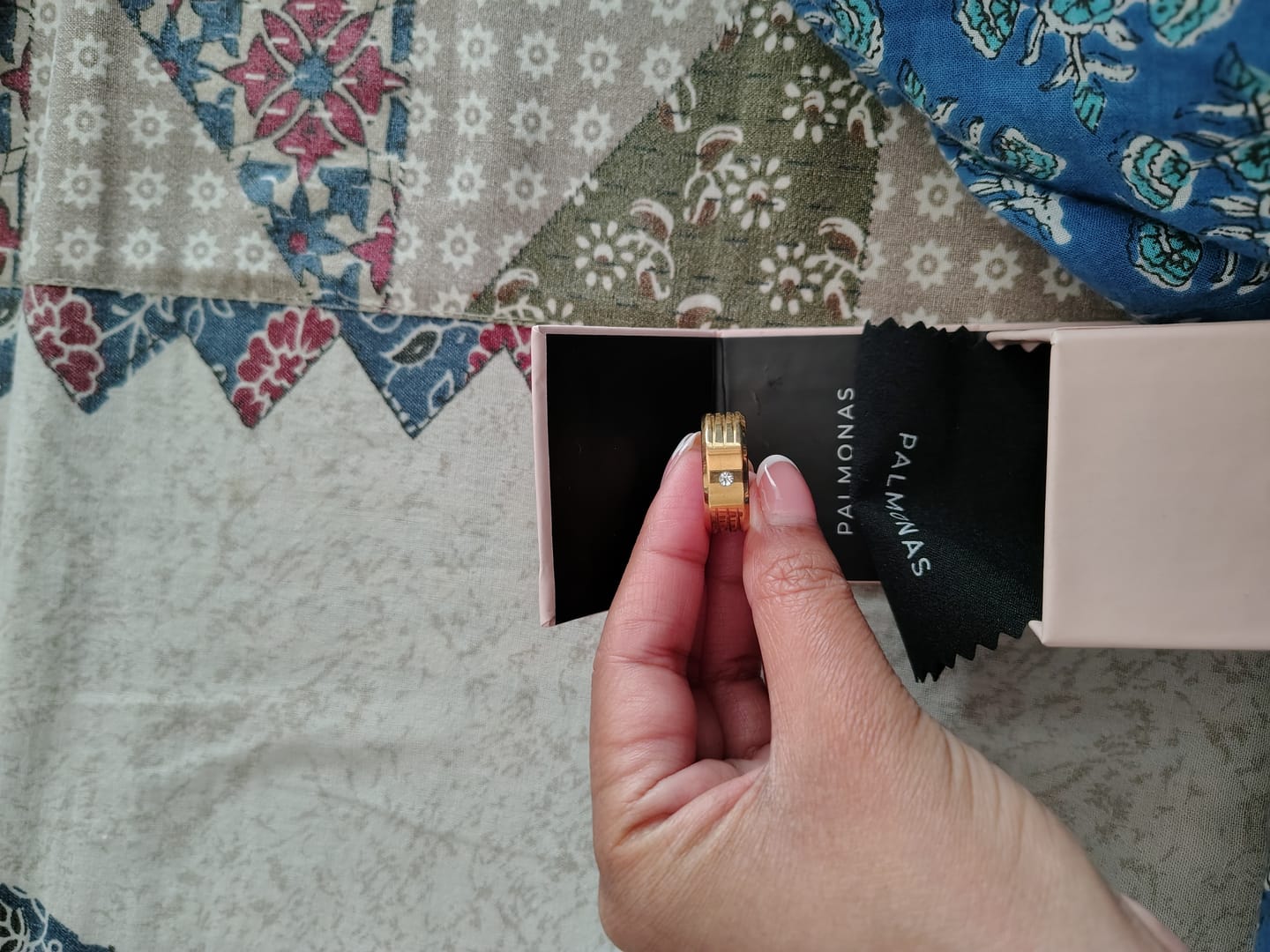 Customer photo review of Shiny Diamond Gold Ring