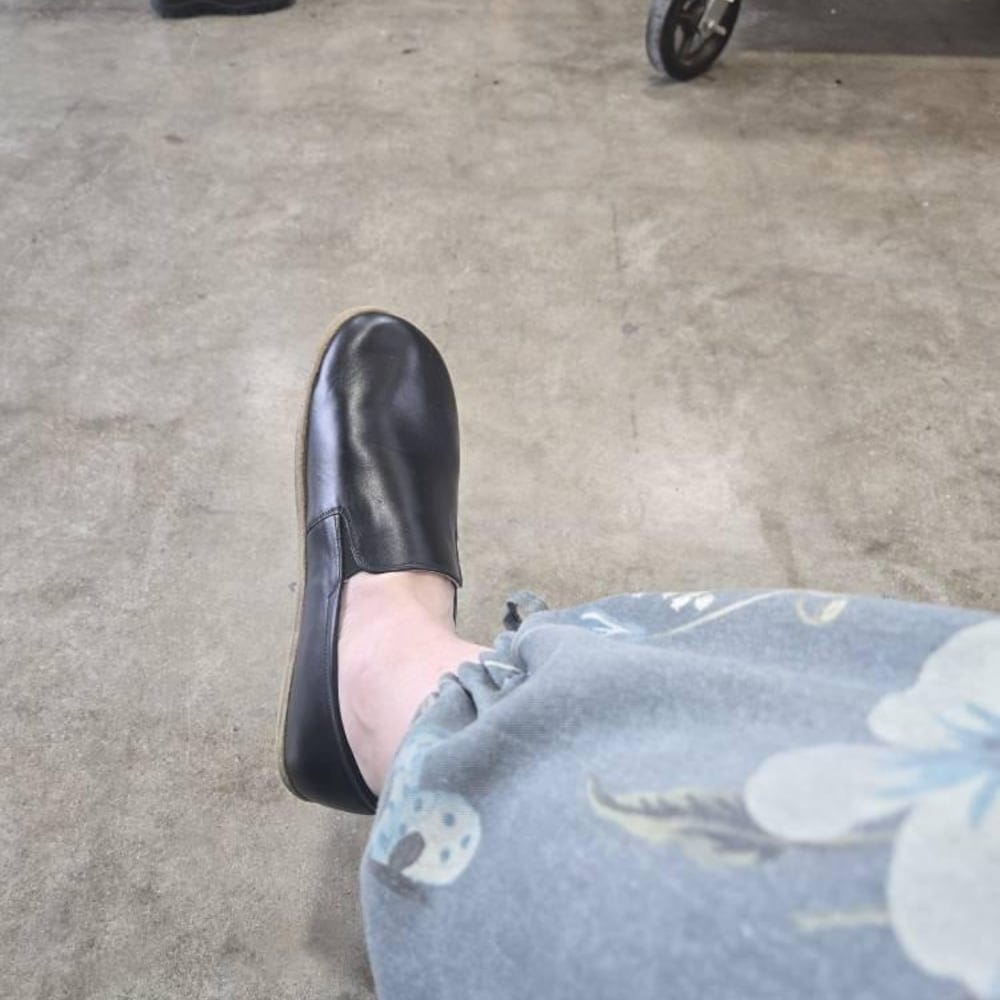 Customer photo review of Zero Drop Barefoot Sneakers – Handcrafted Leather Shoes With Wide Toe Box & Flexible Sole