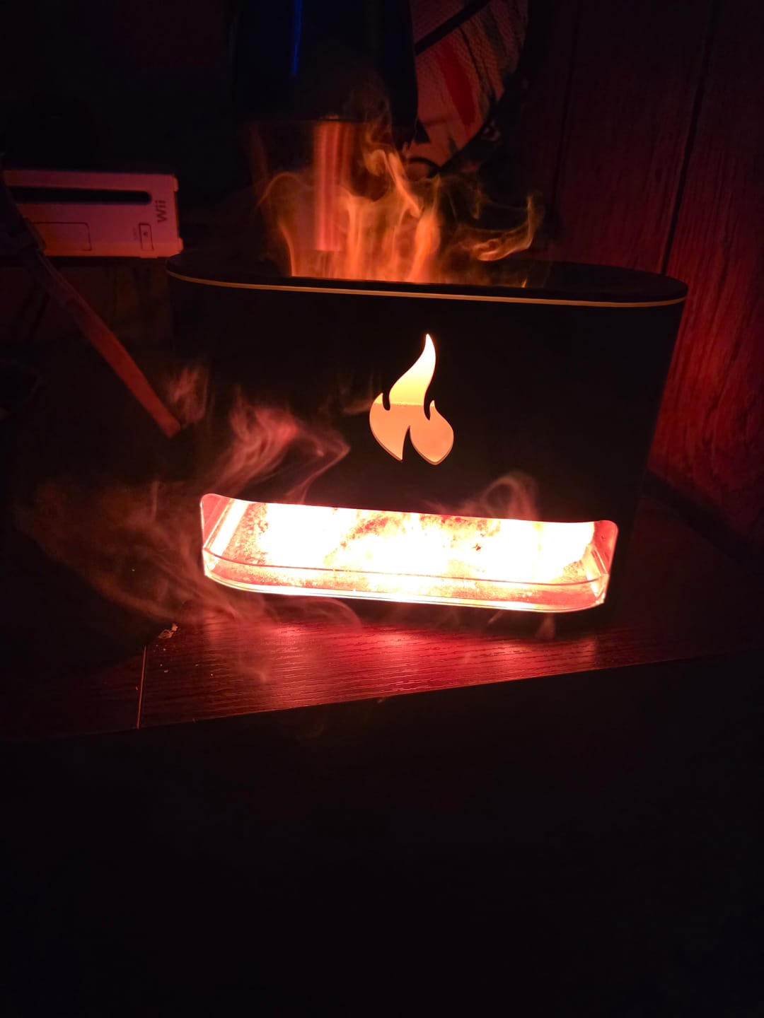 Customer photo review of Himalayan Salt Fireplace Humidifier Lamp + FREE 18 Organic Essential Oils Set