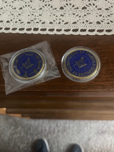 Customer photo review of MasonicMan Coin Bound by symbols | United as brothers