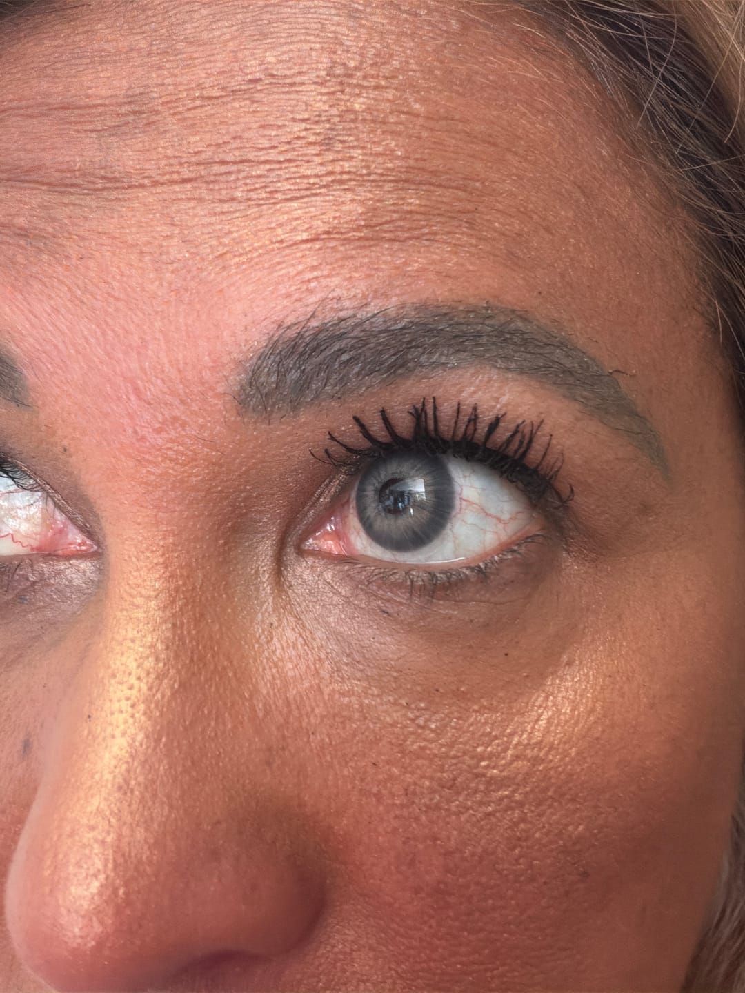 Customer photo review of Amazonia Icy Volcano Gray Prescription Colored Contact Lenses