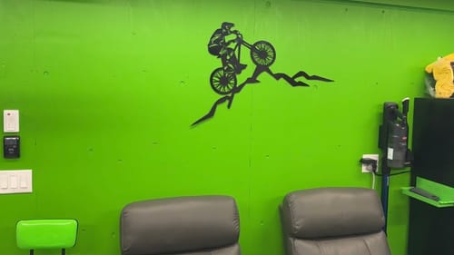 Customer photo review of Mountain Biker  - Metal Wall Art