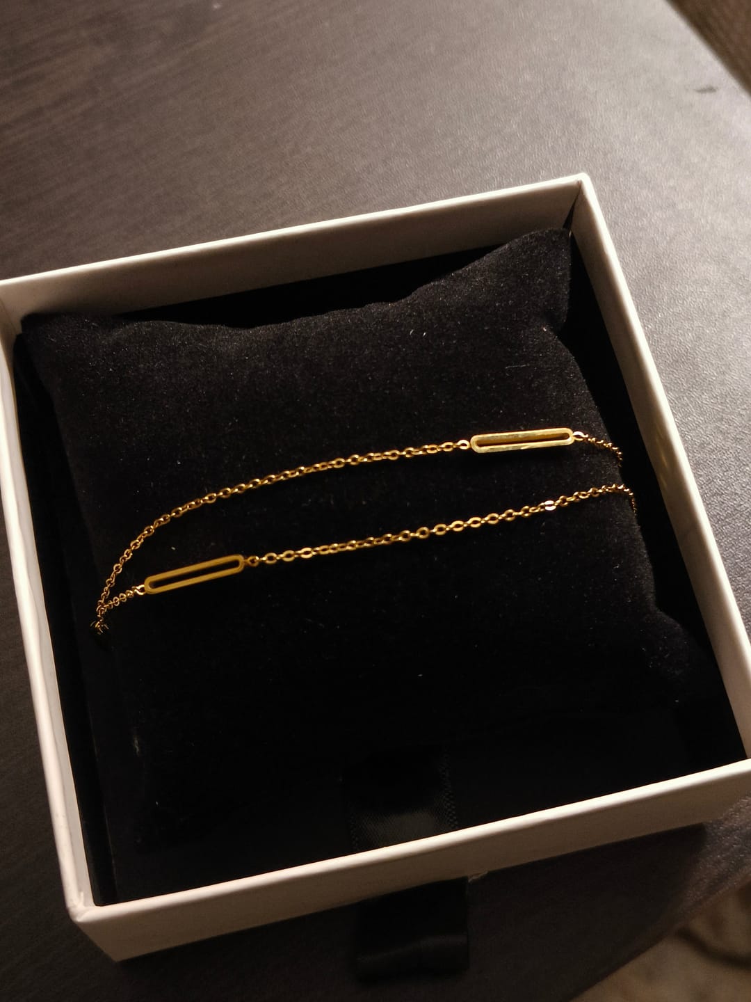 Customer photo review of Bar Layered Chain Bracelet