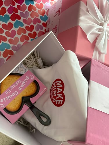 Customer photo review of Make Him A Sandwich V Day Embroidered Apron