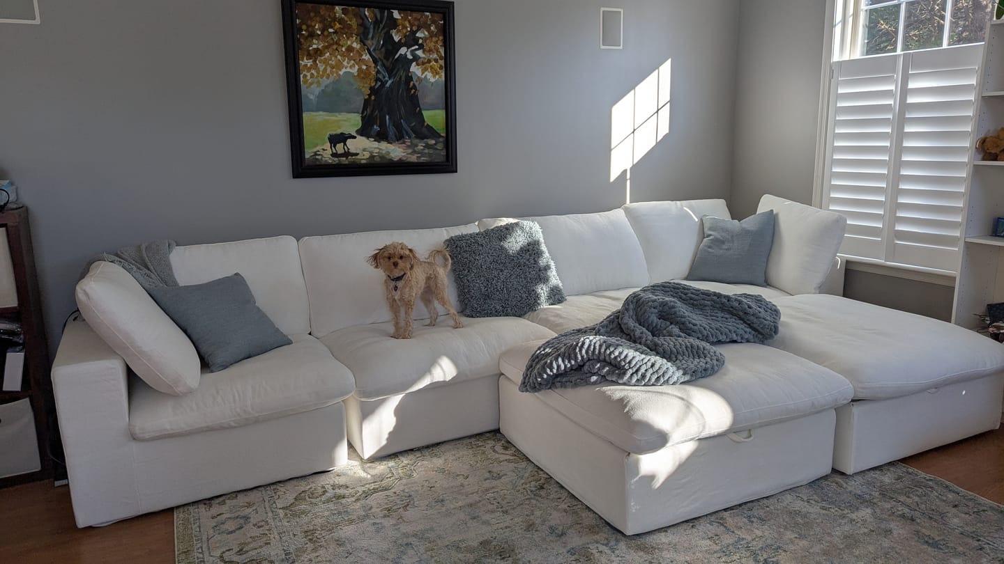 Customer photo review of Classic Modular 4-Seater U-Sectional in White