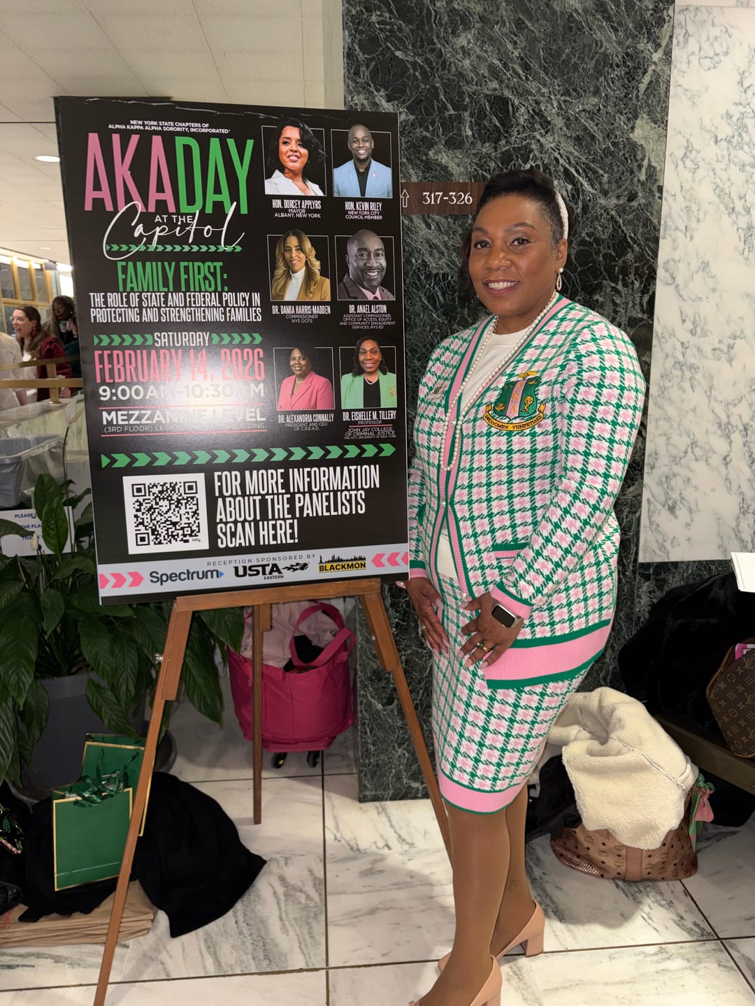 Customer photo review of Alpha Kappa Alpha Houndstooth Cardigan Set PRE ORDER