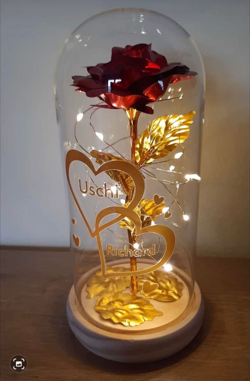 Customer photo review of Ich liebe dich - Paar-Goldene Rose