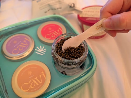 Customer photo review of CAVI's Mother of Pearl Caviar Spoon