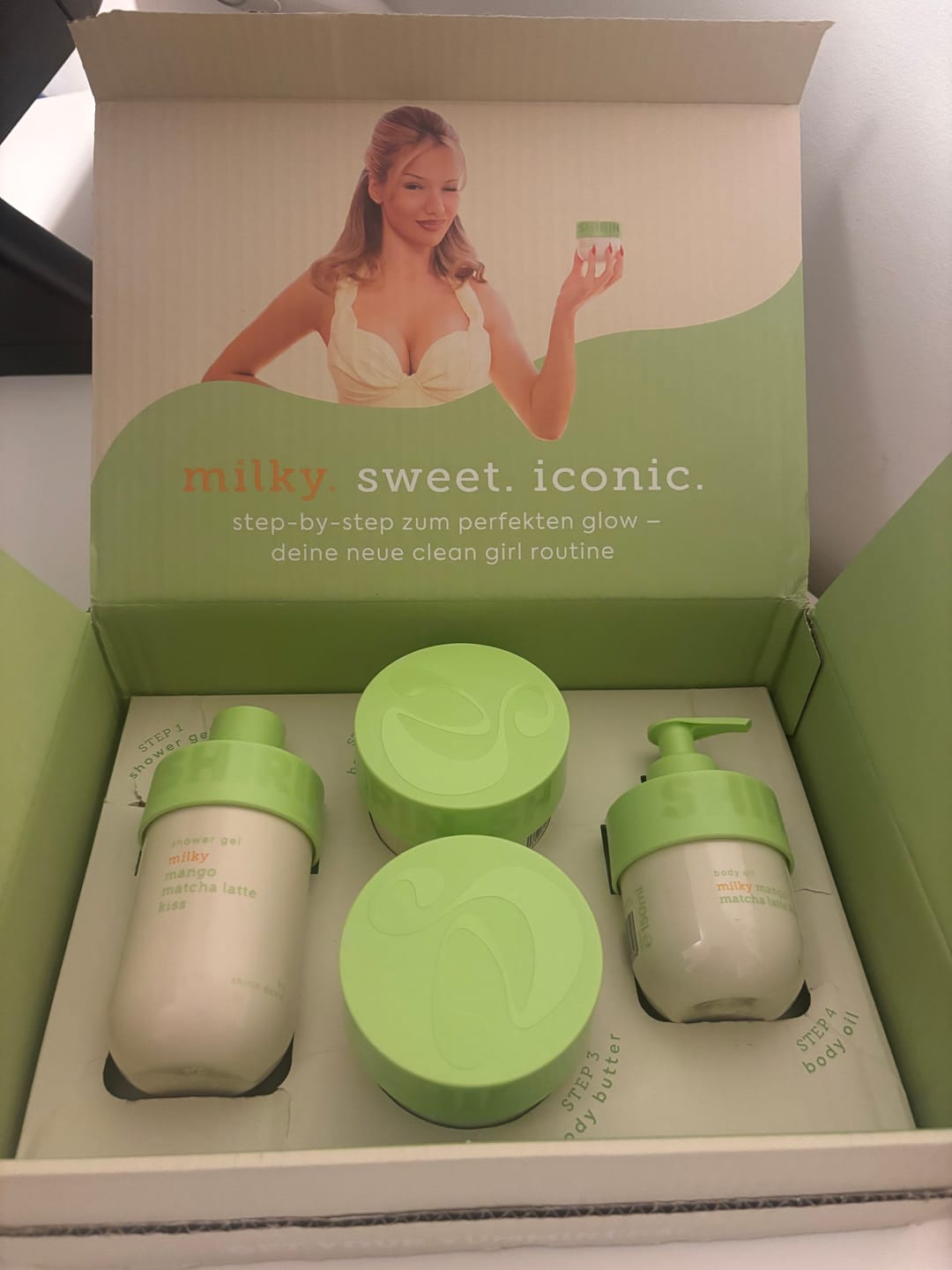 Customer photo review of Glow Girl Butter Set Milky Mango Matcha Latte Kiss