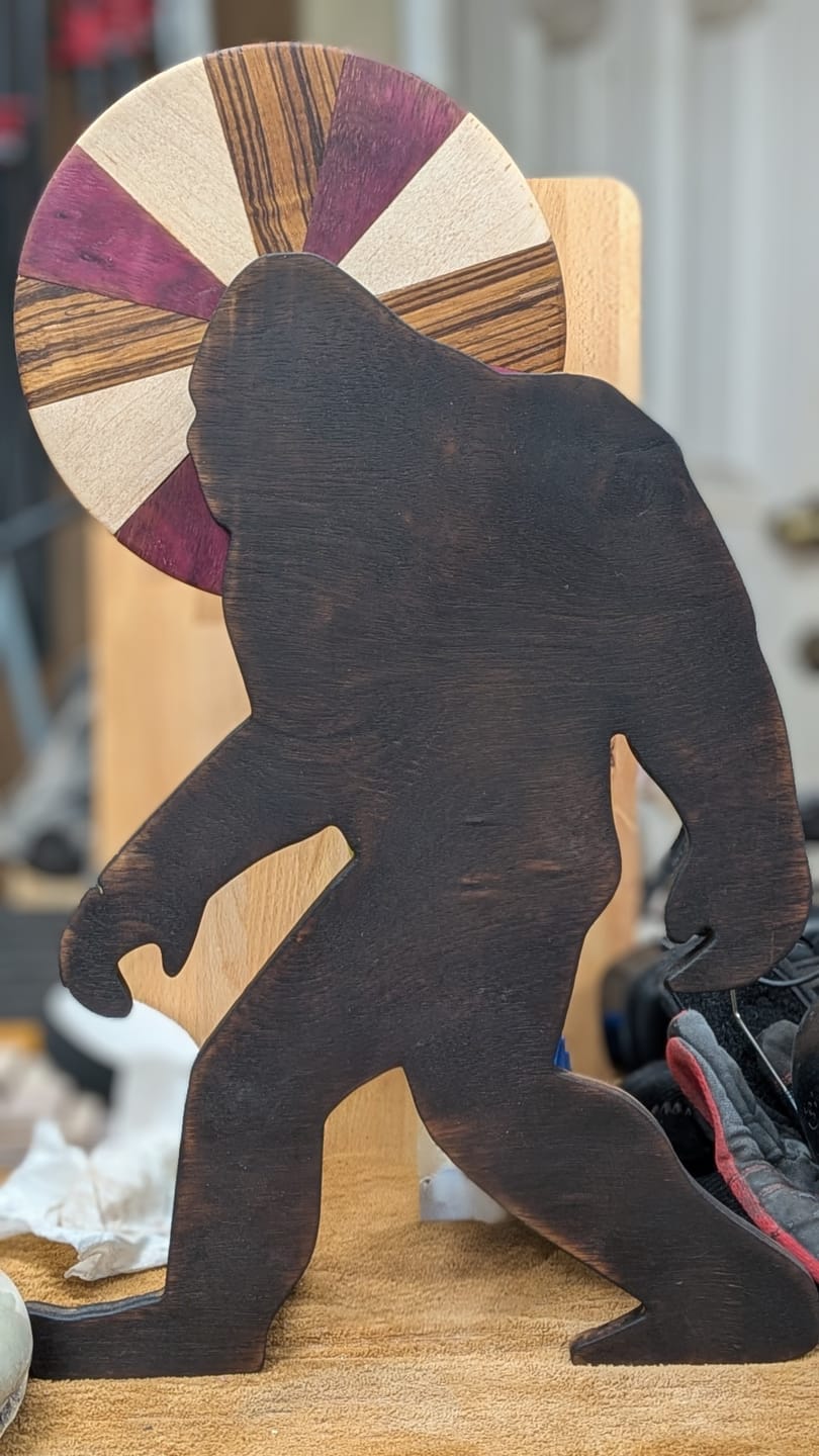 Customer photo review of 16x12" Bigfoot / Yeti / Sasquatch Silhouette Acrylic Router Template
