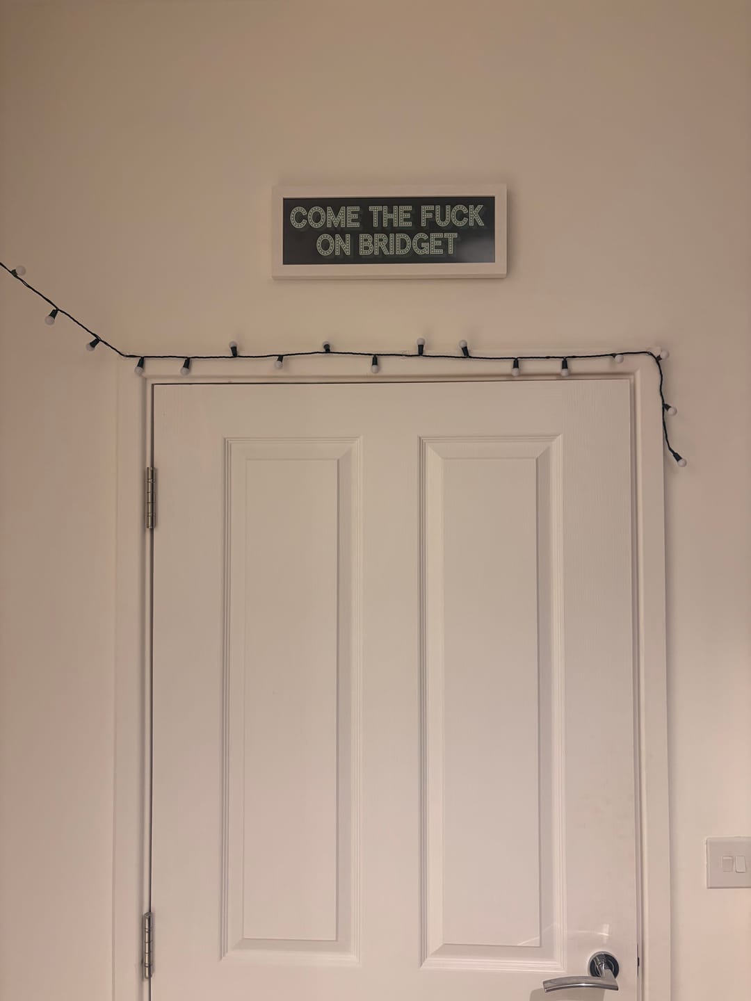 Customer photo review of Come The Fuck On Bridget Framed Print