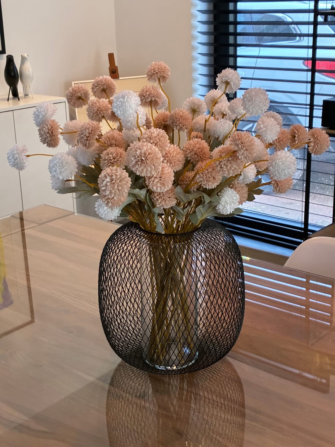 Customer photo review of Zijden Kiku Bloemen - Beige Mix
