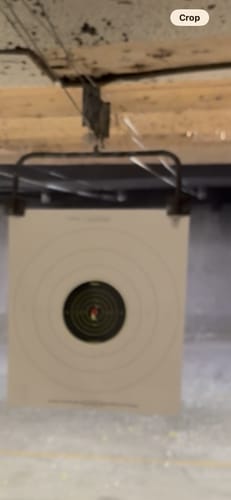 Customer photo review of 8” Stick Splatter Adhesive Bullseye Bright Fluorescent Yellow Shooting Targets  - 50 Pack